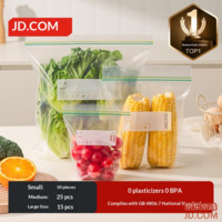 JD Food-Grade Sealed Storage Bags Combo, BBQ Camping Resealable Bags, 15 Large, 25 Medium, 50 Small (90 Pcs)