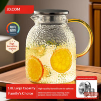 JD Cold Kettle High Borosilicate Glass Tea Separation Heat Resistant Cold Water Pot Tea Cup Large Capacity 1.8L