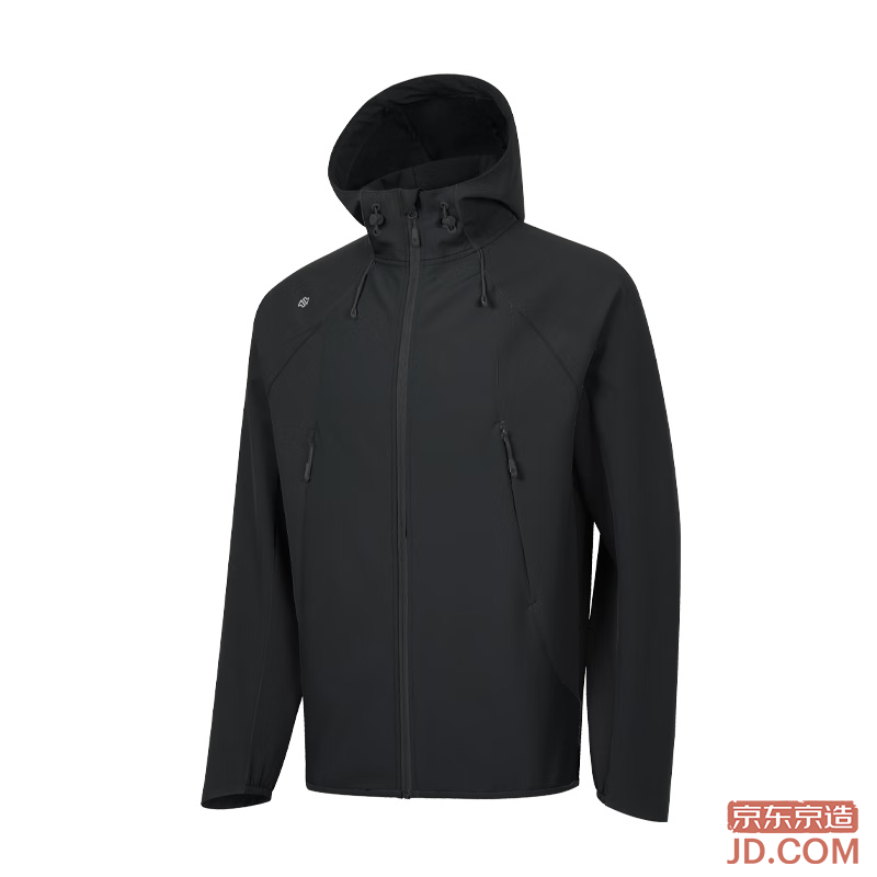 JD Outdoor Windproof Breathable Anti-Static Waterproof Super Durable Wind Shield Softshell Jacket Men Obsidian Black L