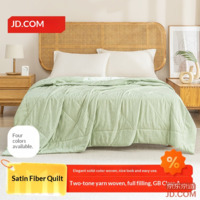 JD Satin Color Weave Summer Quilt Air-conditioning Blanket A-class Fiber 1.5x2m Green Bean Ice