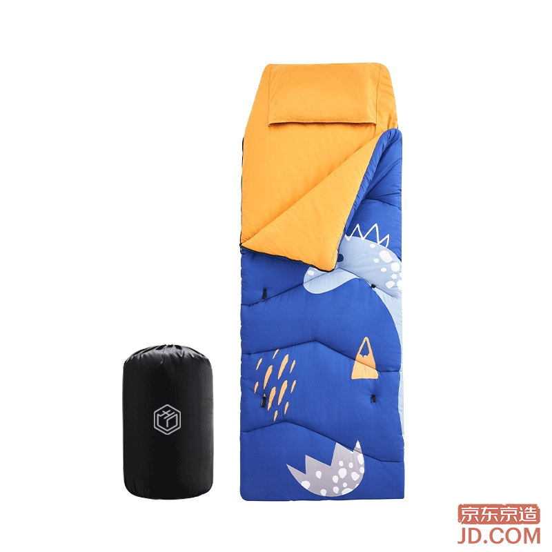 JD Kid's Growth Sleeping Bag, School Nap Quilt, Outdoor Camping Warm, 3-Settings Dinosaur, 0.8kg