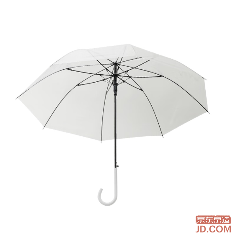 JD Transparent Umbrella, Automatic Large Long Handle Simple Adult Solid Color 23-inch, 99cm Arc