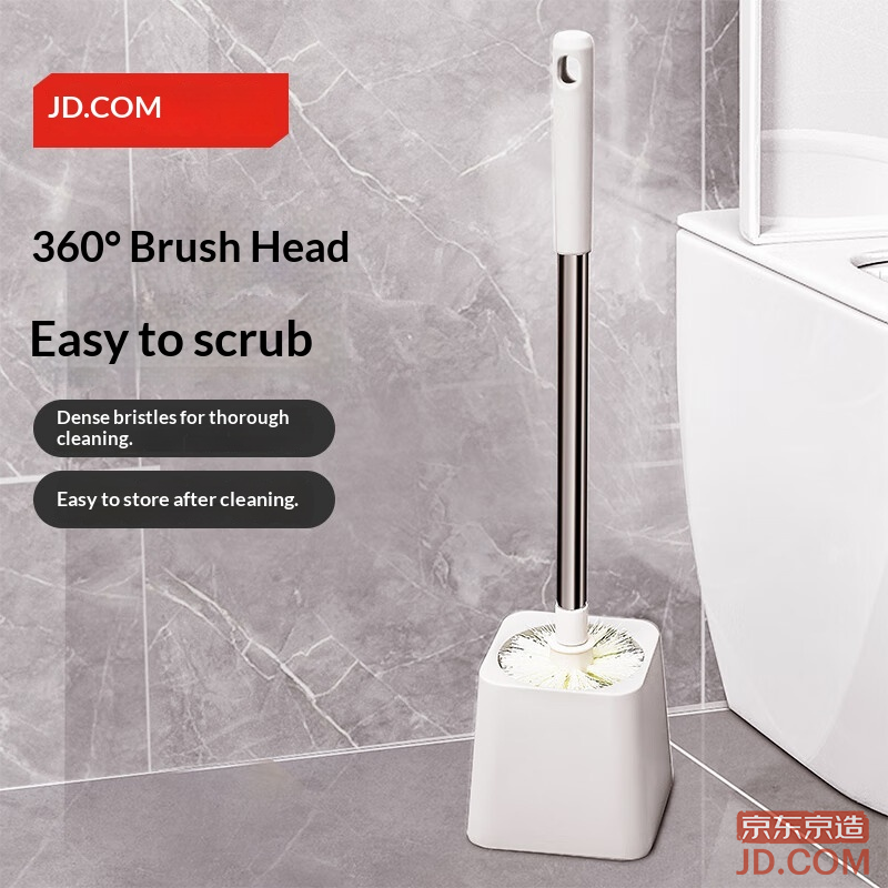 JD Toilet Brush Set Cleaner, Long Handle, No Dead Angle for Bathroom