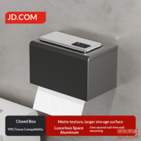 JD Anti-Gravity Pro Space Aluminum Tissue Box No-Drill Bathroom Shelf Toilet Paper Holder Wall-Mounted Roll Storage