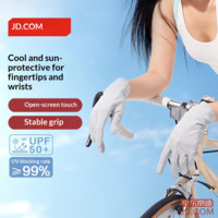 JD Sun Protection Gloves Cycling Cool Ice Silk Autumn Unisex Outdoor UV Protection for Bikes & Scooters Gray M