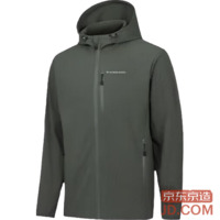JD Mountaineering Adventure Jacket, Warm Triple-Defense, Outdoor 5A Antibacterial Softshell, Gray-Green M