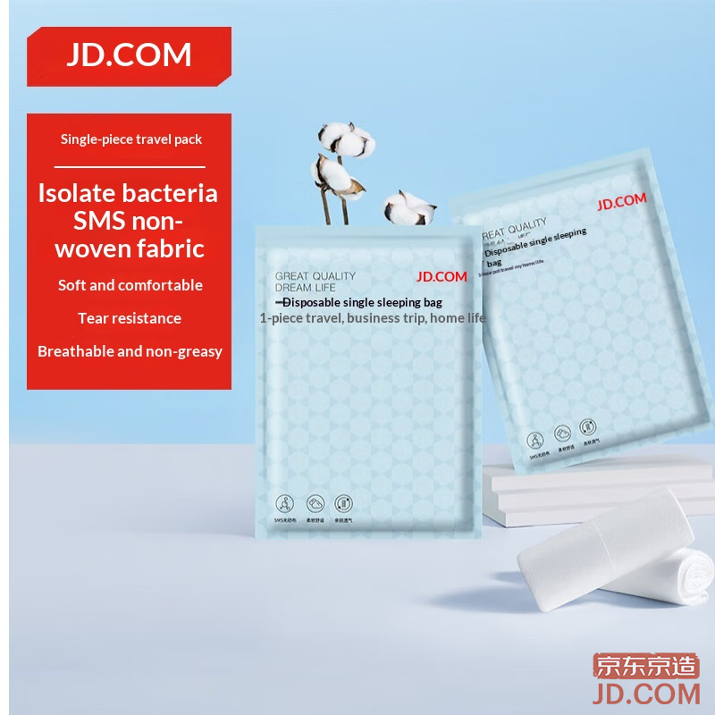 JD SMS Grade Disposable Single Sleeping Bag for Travel, Hotel, Hospital, Companion