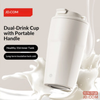 JD Thermos Coffee Cup for Men, Women, Kids 316 Stainless Steel 480ml, Off-White Gift