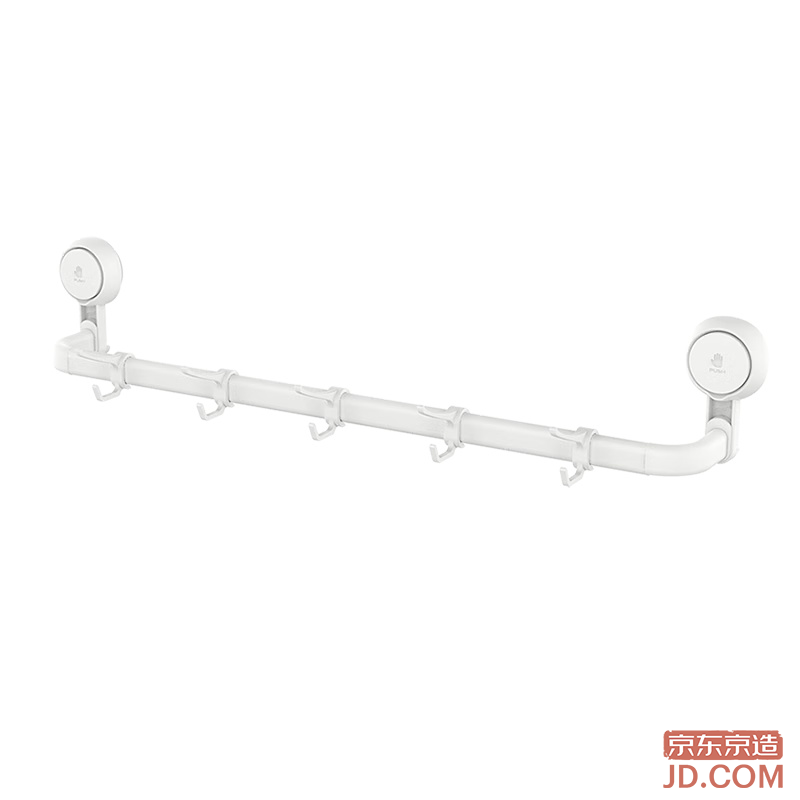 JD Space No-Drill Suction Hook Towel Rack Bar Bathroom Shelf Bath Towel Rack with 10 Hooks