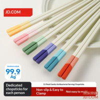 JD Chopsticks Household Food Grade Cutlery Alloy One Color Each【Antibacterial Non-slip】12 Pairs Large Pack
