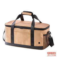 JD Outdoor Picnic Kit, Pot & Gas Tank Shockproof Storage, Cookware Barbecue Camping Tote, Khaki, One Size