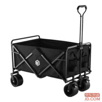 JD Outdoor Camping Cart Bearing Foldable Wagon for Camping Picnic, Kids Recliner Graphite Black