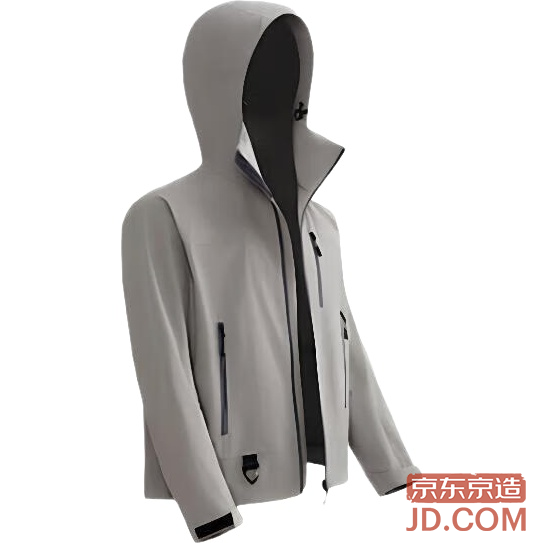 JD Pangolin 700 Fall/Winter Tear-Resistant Hardshell Jacket Waterproof Coat Unisex Light Gray Green 2XL