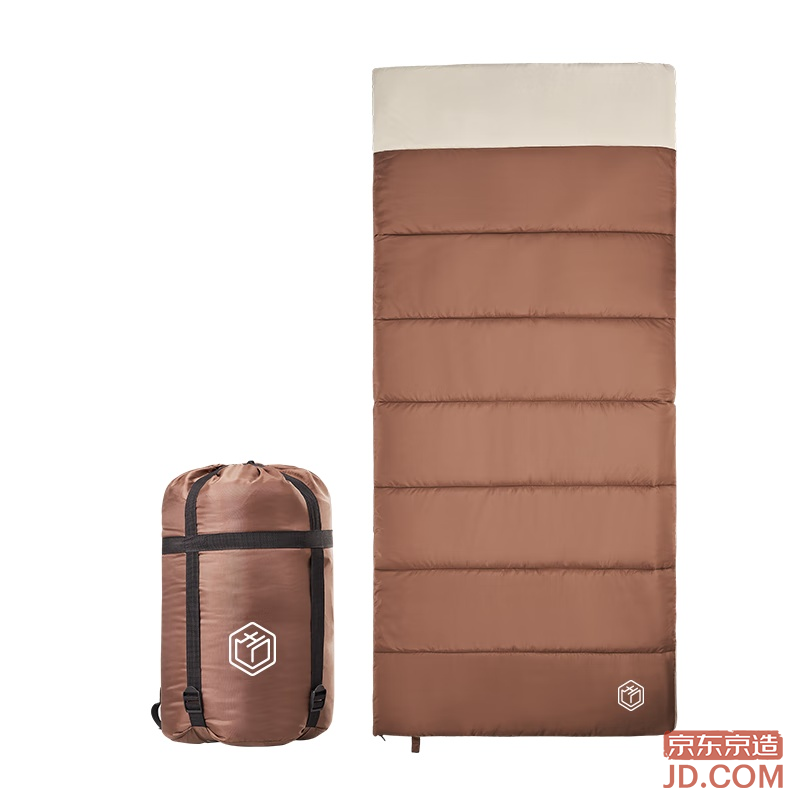 JD Envelope Flannel Sleeping Bag Outdoor Camping Winter Thick Adult Moisture-proof Beige 1.8kg