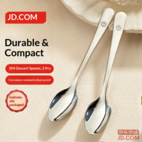 JD Spoon Soup & Rice Spoon 304 Stainless Steel Food Contact Grade Cutlery Dessert Spoon [Durable] 2 pcs