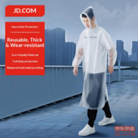 JD Disposable Transparent Full-Body Adult Raincoat Poncho for Outdoor Riding, Hiking, Mountaineering
