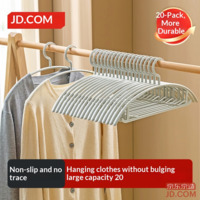 JD Plastic Non-slip Hangers for Clothes, Dry/Wet Dual Use, 20pcs, Gray