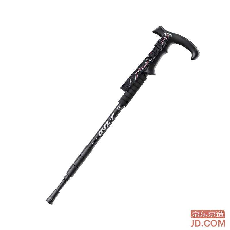 JD Peak Outdoor T-handle Trekking Pole Shock-absorbing Aluminum 4-section Telescopic Hiking Stick for Elderly