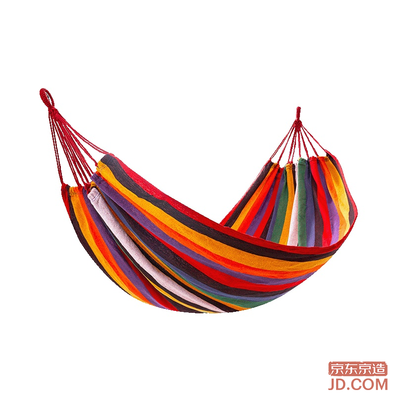 JD Single Rainbow Hammock Outdoor Camping Swing Indoor Widened Thicken Canvas Hammock 2m*1m