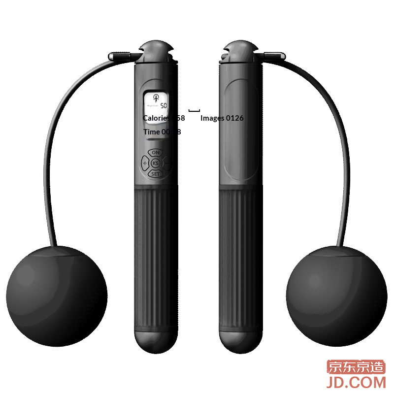 JD Large Ball Cordless Jump Rope Adult Counting Weighted Slimming Children's Student Exam Steel Speed Black