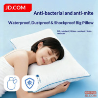 JD No Oil Big White Pillow A-Class Antibacterial Fiber Soft Cervical Pillow for Home Adult Use, Single Pillow