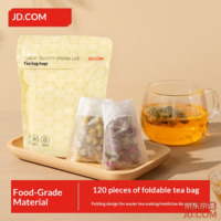 JD Tea Bag Single-Use Foldable Tea Bags Herbal Soup Spice Filter Bags [120 pcs]