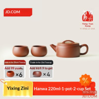 JD Yixing Zisha Teapot Handmade Purple Clay Teaware Hanwa Kettle Set 220ml Gift Box
