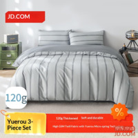 JD Soft 3-Piece Set 120g Thickened Brushed A-Class Single Dorm 0.9/1.2m Bed Urban Glow