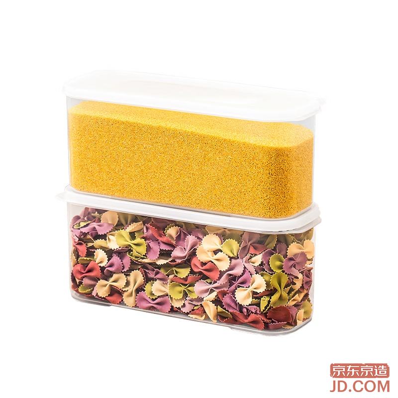 JD Fresh-keeping Box Refrigerator Storage Food-grade Sealed Set Noodle Grain Container 3.5L 2 Pack