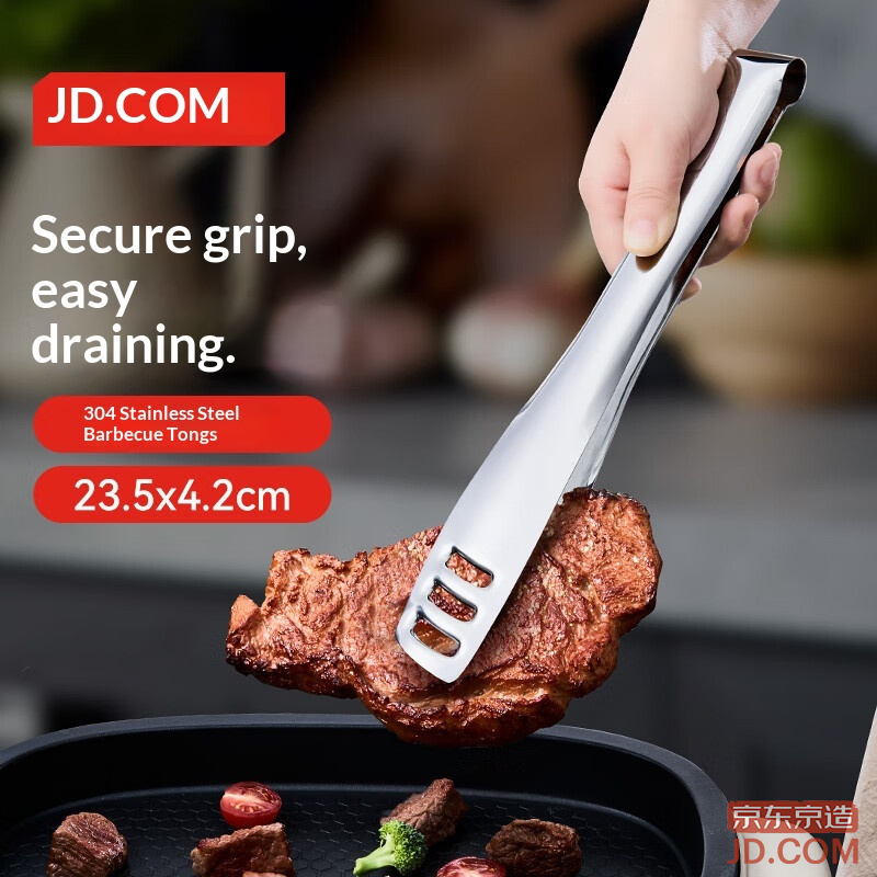JD Clips Steak and BBQ 304 Stainless Steel Hollow Design Clamp [Easier Oil Drainage] Small