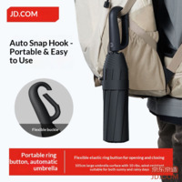 JD Black Knight Hooped Auto Umbrella Reinforced Dual-use Large 10-rib [Hangable] 105cm