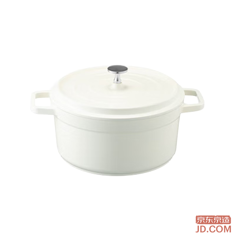 JD Ceramic Enamel Pot Stew Soup Pot Micro-pressure Seafood Cooker Housewarming Gift 24cm White