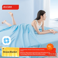 JD Breeze Blanket AC Cover Throw Towel Blanket for Nap, Blue - 150x200cm