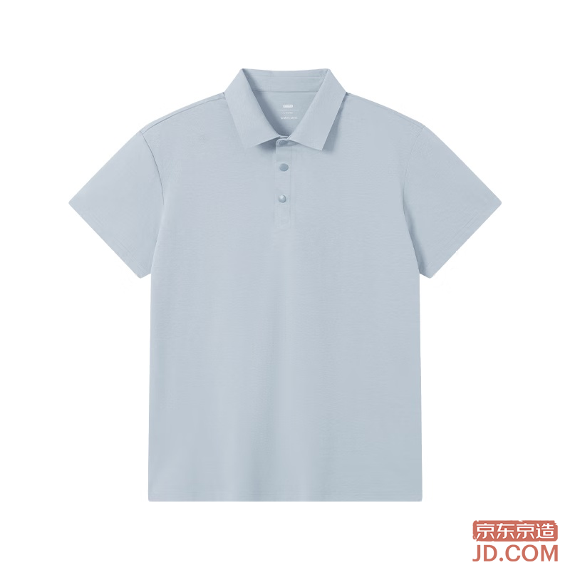 JD [Air Feel Quick-Dry] Sports Short-Sleeve SORONA Cotton Feel Polo Sunscreen T-Shirt Gray-Blue XL