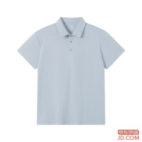 JD [Air Feel Quick-Dry] Sports Short-Sleeve SORONA Cotton Feel Polo Sunscreen T-Shirt Gray-Blue XL