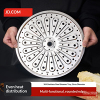 JD Steamer Tray Plate Rack Home 304 Stainless Steel Corrosion Resistant Rustproof [Thickened] 26cm