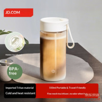 JD Water Cup Tritan Heat-Resistant Large Capacity Sports Student Child Cup Tea Separation White 550ml