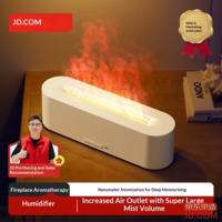 JD Soft Shadow Series Warm Fireplace Aroma Diffuser Humidifier, Living Room Reception Desk Aroma Machine, Essential Oil Compatible