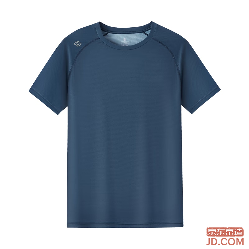 JD [100 Super Light Quick-Dry] Sports T-Shirt Summer Outdoor Running Fitness Short Sleeve Men Denim Blue 2.0 L