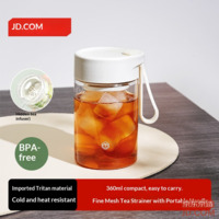 JD Water Bottle Sport Large Capacity Kids Straw Cup Student [Tritan] White 360ml