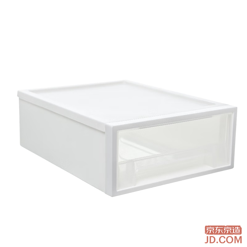 JD White Cube Underwear Storage Box Sock Organizer Transparent Stackable Drawer Box Set of 3