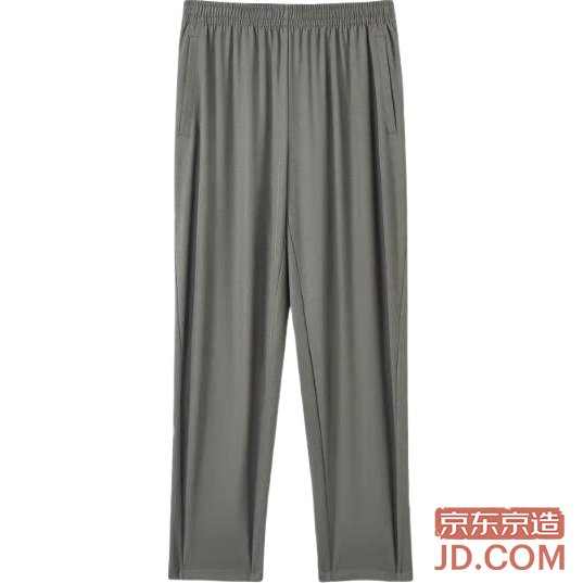 JD Quick-Dry Stretch Men's Running Pants Long Workout Trousers Woven Straight Joggers Light Gray S