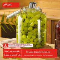 JD Sealed Jar Glass Storage Jar for Liquor or Pickles Dry Goods 5L