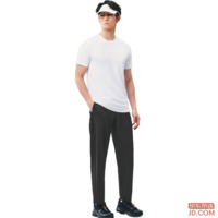 JD Quick-Dry Comfortable Men's Pants Running Fitness Long Woven Straight Sweatpants Black 3XL