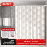 JD Durable Series Shower Curtain Bathroom Thick Wide Waterproof Blackout Shower Room Divider Curtain 180*200