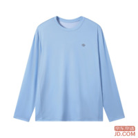 JD sports t-shirt men's crew neck long sleeve UV protection quick-dry base layer running fitness outdoor Glacier Blue 2XL