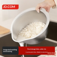 JD 304 Stainless Steel Rice Washing Basket, Thick Multi-Function Strainer for Kitchen