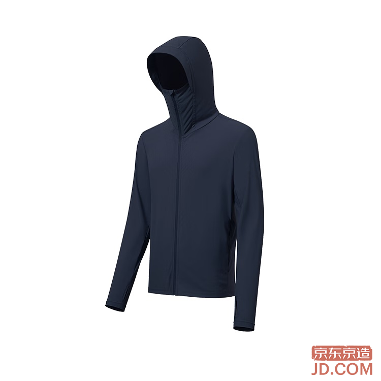 JD [UPF300+] Men's Ice Silk Cool Summer Outdoor Sun Protection Jacket Deep Sea Blue 3XL
