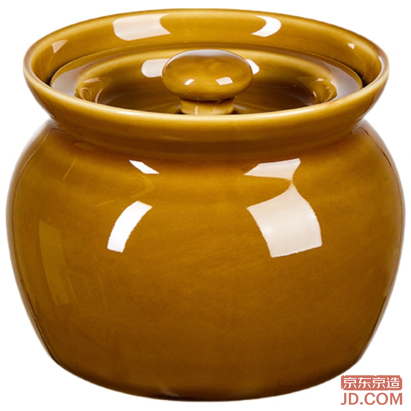 JD Traditional Pot Ceramic Egg Steamer with Lid & Spoon 450ML Brown, Set of 2